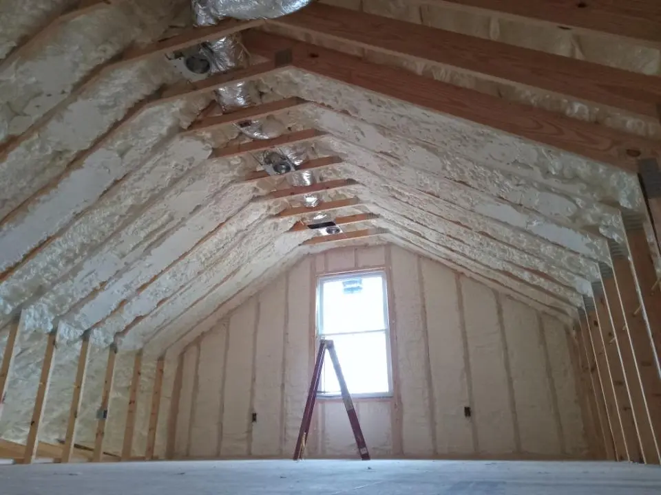 Spray foam roofing application for Crawl Space Insulation project in Madras